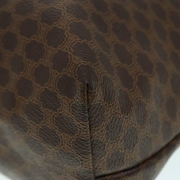 CELINE Macadam Canvas Tote Bag Pvc Leather Brown Gold - Picture 15 of 16